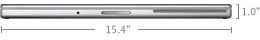 MacBook Pro de 17 pulgadas con dimensiones.