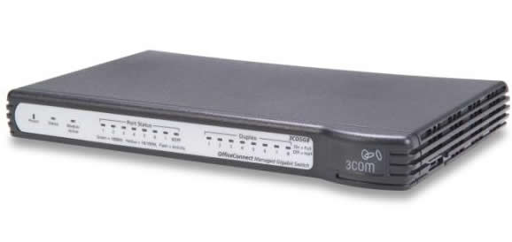 Switch 3com / HP OfficeConnect V1900-8G c/ 8x 10/100 Mbps RJ45 + 1x Gigabit Combo RJ45 ou Fibra PN 3COM: 3CDSG8 PN HP: JD865A
