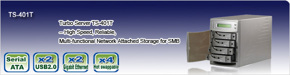 O QNAP TS-401T � um servidor NAS (Network Attached Storage), com 4-baias