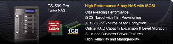 QNAP TS-509 Pro Turbo NAS é a nova geração de servidor multifuncional tudo em um NAS server